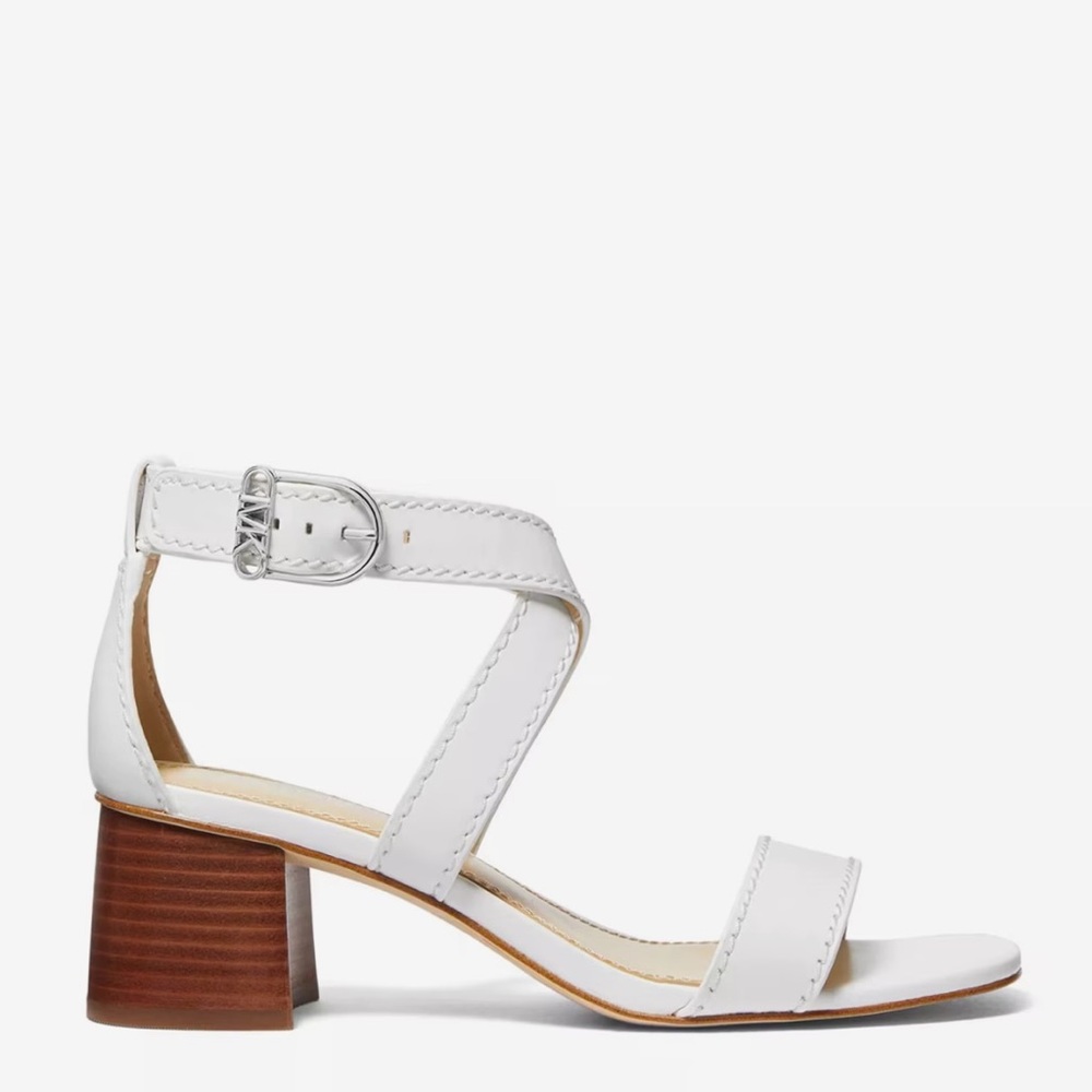 MICHAEL Michael Kors Ashton Mid Sandal-Optic White